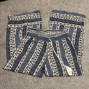 Bohemian Blue and White Patterned Shorts